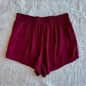 Vintage Forever 21 High Waist Burgundy Flowey Stretchy Shorts